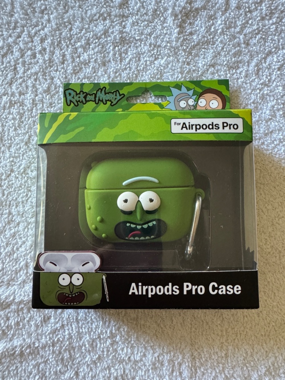 Rick and Morty Green Pickle Face AirPods Pro Case